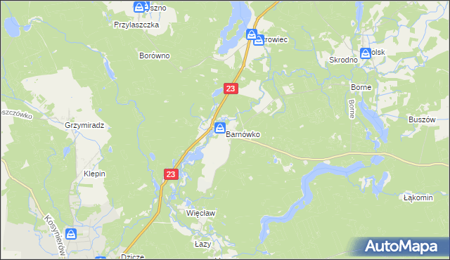 mapa Barnówko, Barnówko na mapie Targeo