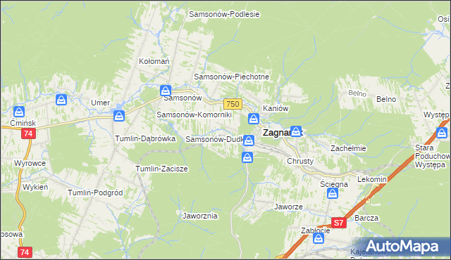 mapa Bartków gmina Zagnańsk, Bartków gmina Zagnańsk na mapie Targeo