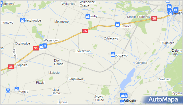 mapa Bartoszewice gmina Jutrosin, Bartoszewice gmina Jutrosin na mapie Targeo