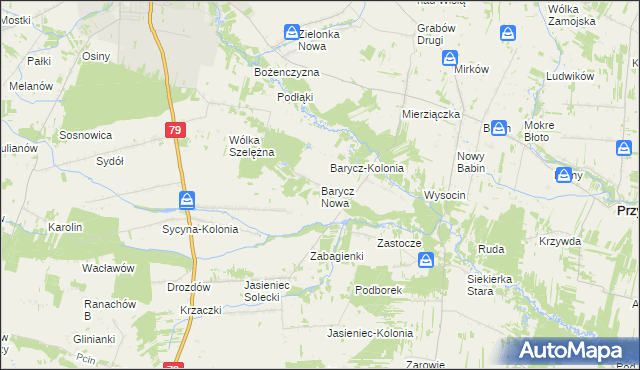 mapa Barycz Nowa, Barycz Nowa na mapie Targeo