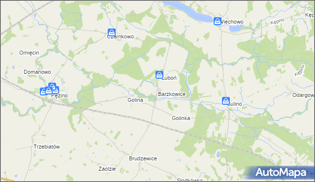 mapa Barzkowice, Barzkowice na mapie Targeo