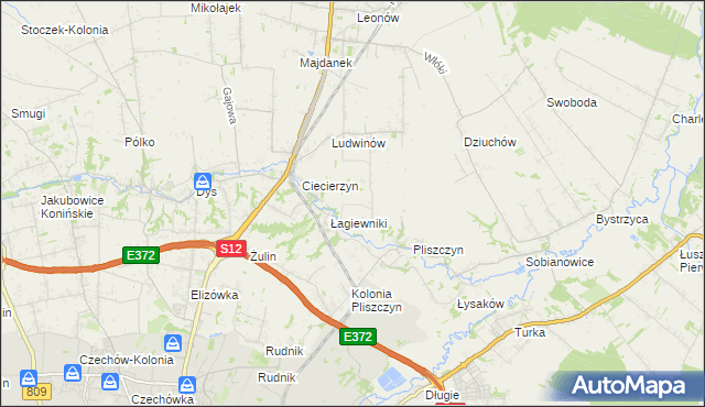 mapa Baszki gmina Niemce, Baszki gmina Niemce na mapie Targeo