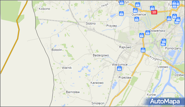 mapa Będargowo gmina Kołbaskowo, Będargowo gmina Kołbaskowo na mapie Targeo
