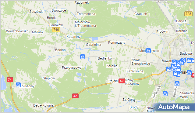 mapa Bedlenko, Bedlenko na mapie Targeo