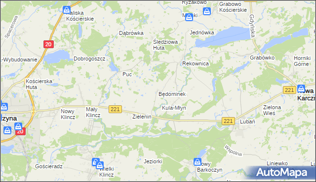 mapa Będominek, Będominek na mapie Targeo