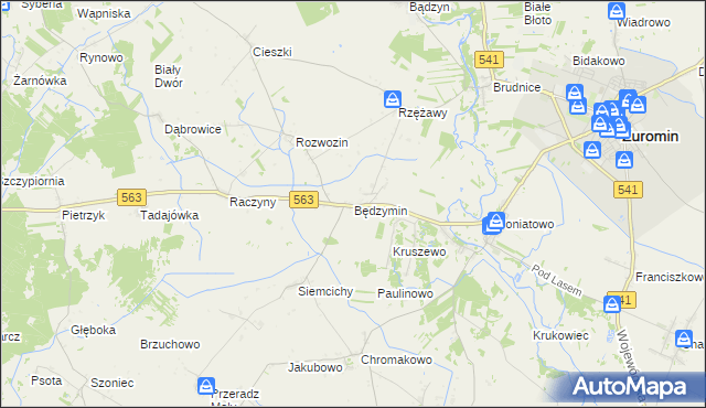mapa Będzymin, Będzymin na mapie Targeo