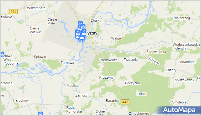 mapa Benewicze, Benewicze na mapie Targeo