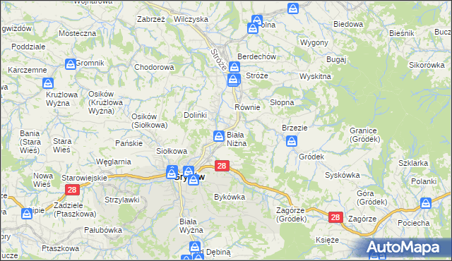 mapa Biała Niżna, Biała Niżna na mapie Targeo