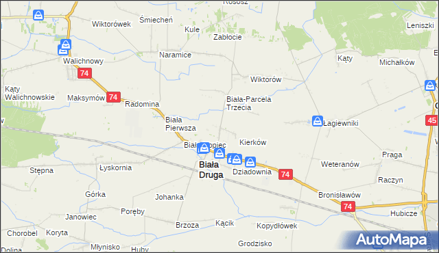 mapa Biała-Parcela, Biała-Parcela na mapie Targeo