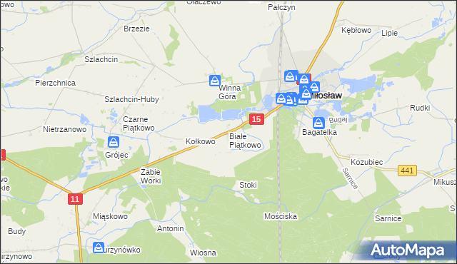 mapa Białe Piątkowo, Białe Piątkowo na mapie Targeo