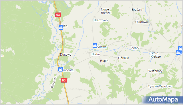 mapa Bialiki, Bialiki na mapie Targeo