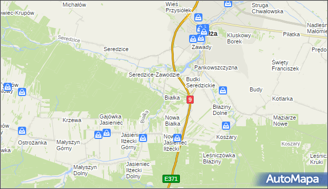 mapa Białka gmina Iłża, Białka gmina Iłża na mapie Targeo