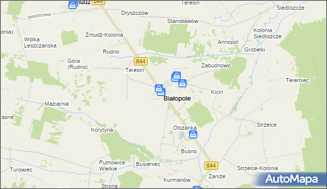 mapa Białopole powiat chełmski, Białopole powiat chełmski na mapie Targeo