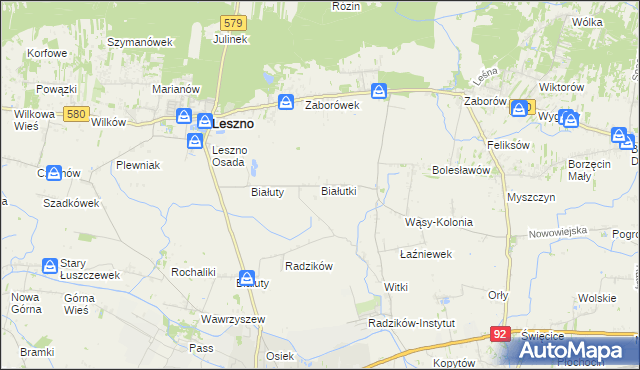 mapa Białutki, Białutki na mapie Targeo