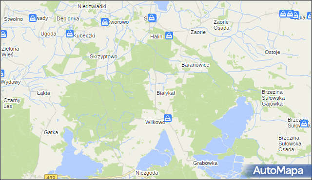 mapa Białykał, Białykał na mapie Targeo