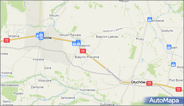 mapa Białynin-Podbór, Białynin-Podbór na mapie Targeo