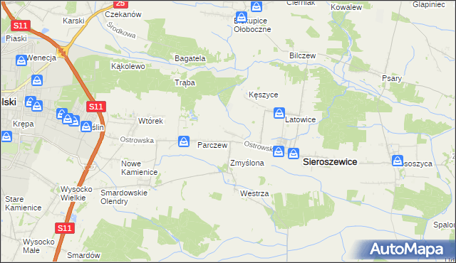 mapa Bibianki, Bibianki na mapie Targeo