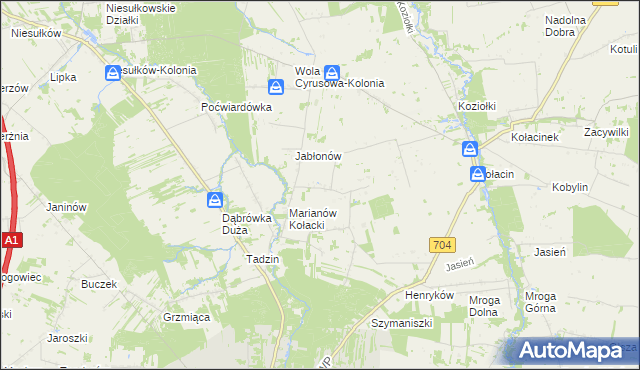 mapa Bielanki, Bielanki na mapie Targeo