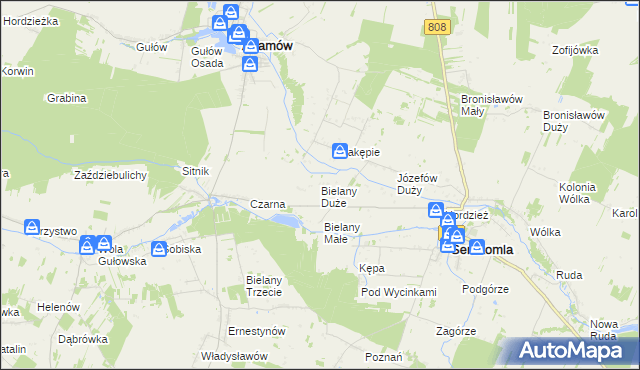 mapa Bielany Duże, Bielany Duże na mapie Targeo