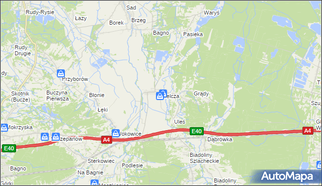 mapa Bielcza, Bielcza na mapie Targeo