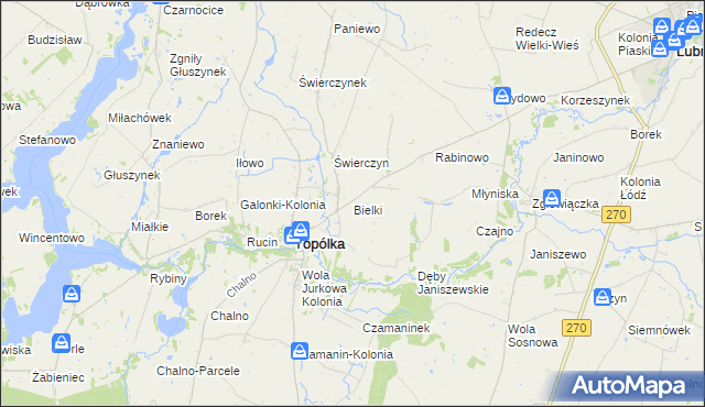 mapa Bielki, Bielki na mapie Targeo