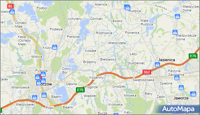 mapa Bielowicko, Bielowicko na mapie Targeo