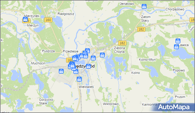 mapa Bielsko gmina Międzychód, Bielsko gmina Międzychód na mapie Targeo