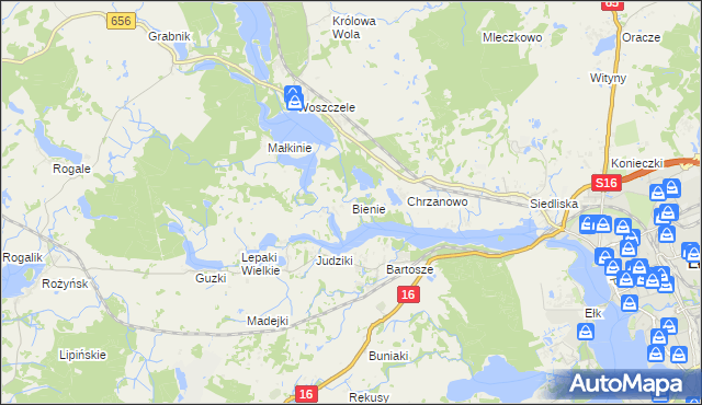 mapa Bienie, Bienie na mapie Targeo