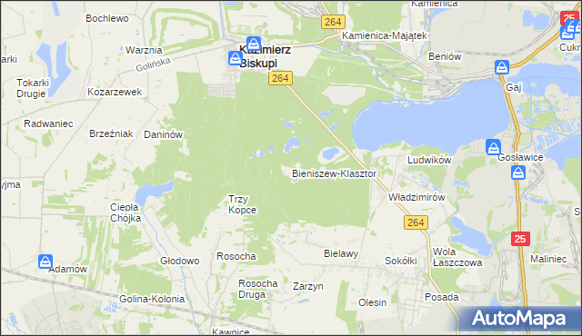 mapa Bieniszew-Klasztor, Bieniszew-Klasztor na mapie Targeo