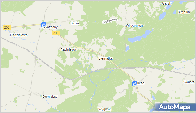 mapa Biernatka, Biernatka na mapie Targeo