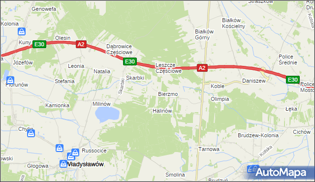mapa Bierzmo, Bierzmo na mapie Targeo