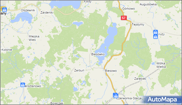 mapa Biesówko, Biesówko na mapie Targeo