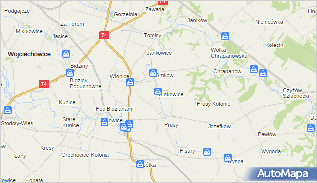 mapa Binkowice, Binkowice na mapie Targeo