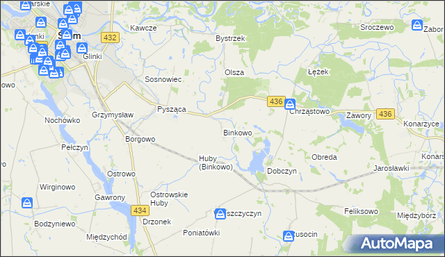 mapa Binkowo, Binkowo na mapie Targeo