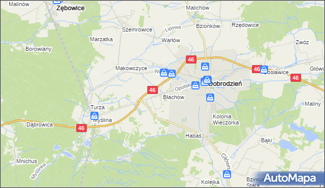 mapa Błachów, Błachów na mapie Targeo