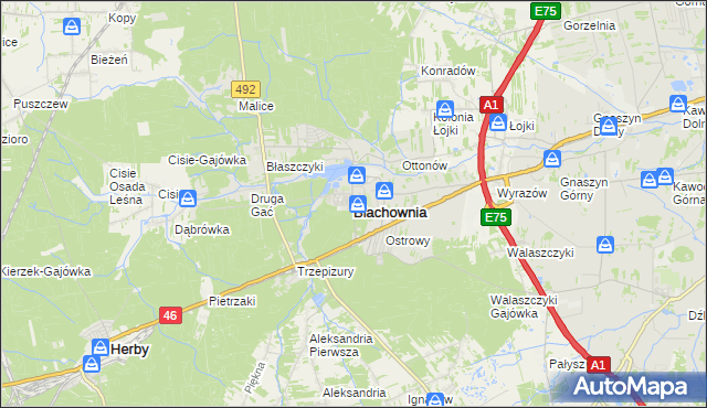 mapa Blachownia, Blachownia na mapie Targeo