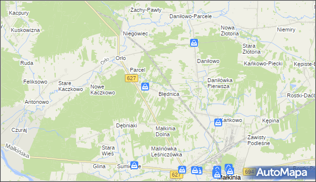 mapa Błędnica, Błędnica na mapie Targeo