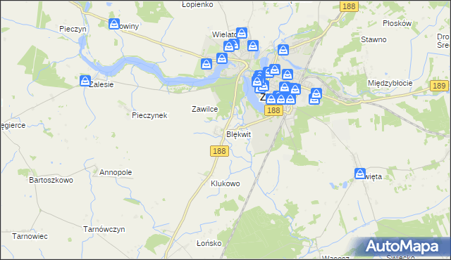 mapa Blękwit, Blękwit na mapie Targeo