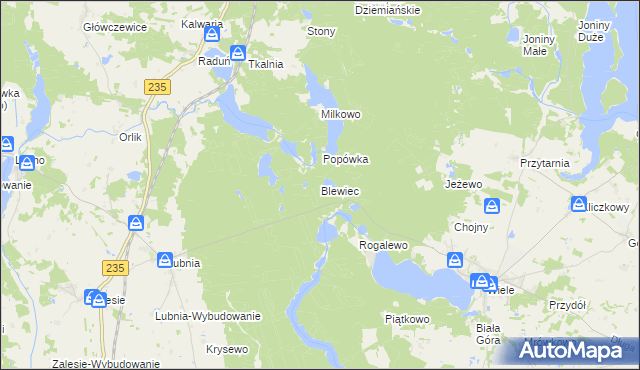 mapa Blewiec, Blewiec na mapie Targeo