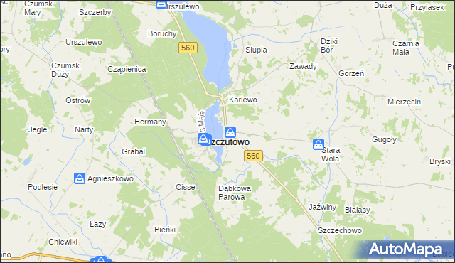 mapa Blizno gmina Szczutowo, Blizno gmina Szczutowo na mapie Targeo