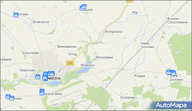 mapa Boboszewo, Boboszewo na mapie Targeo