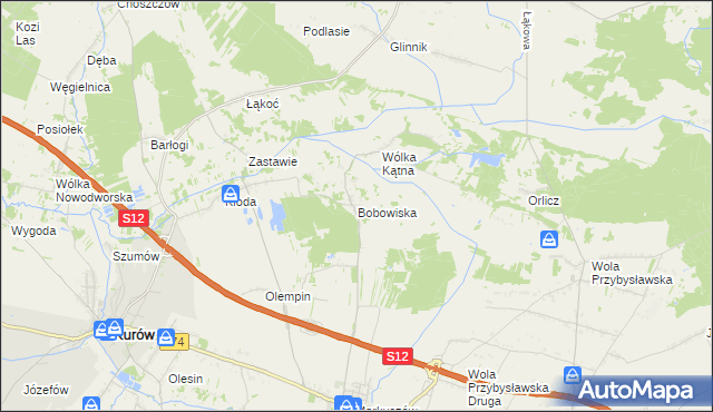 mapa Bobowiska, Bobowiska na mapie Targeo