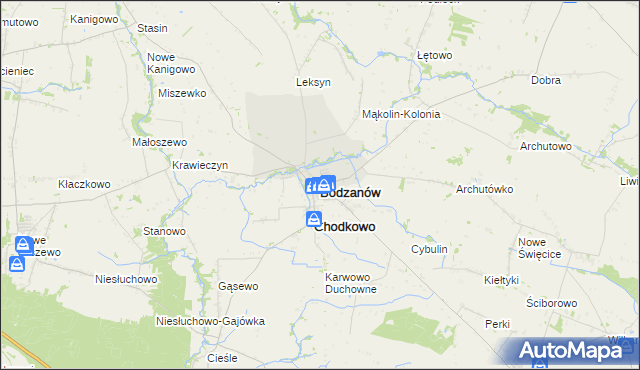 mapa Bodzanów powiat płocki, Bodzanów powiat płocki na mapie Targeo