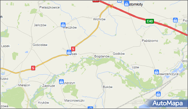 mapa Bogdanów gmina Kostomłoty, Bogdanów gmina Kostomłoty na mapie Targeo