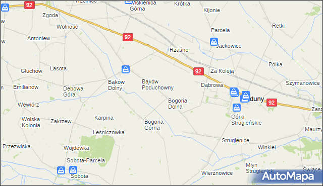 mapa Bogoria Pofolwarczna, Bogoria Pofolwarczna na mapie Targeo