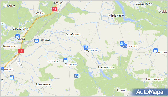 mapa Boguniewo, Boguniewo na mapie Targeo