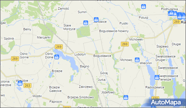 mapa Bogusławice gmina Babiak, Bogusławice gmina Babiak na mapie Targeo