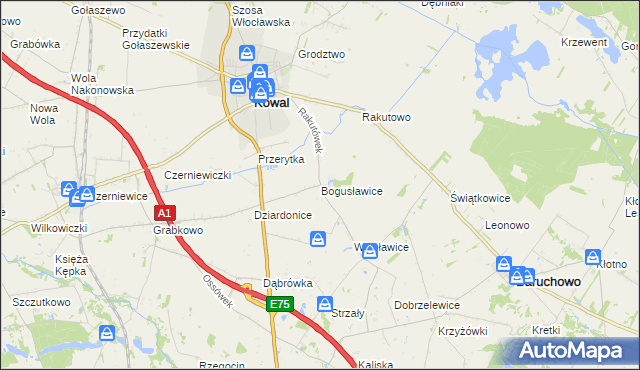 mapa Bogusławice gmina Kowal, Bogusławice gmina Kowal na mapie Targeo