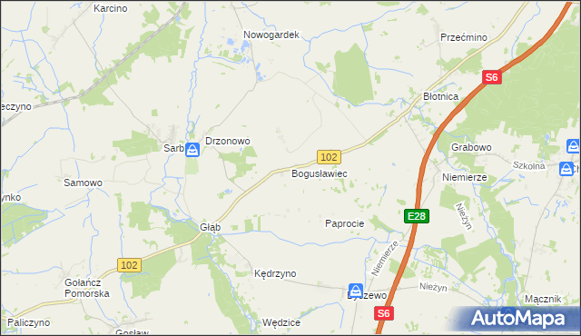 mapa Bogusławiec, Bogusławiec na mapie Targeo