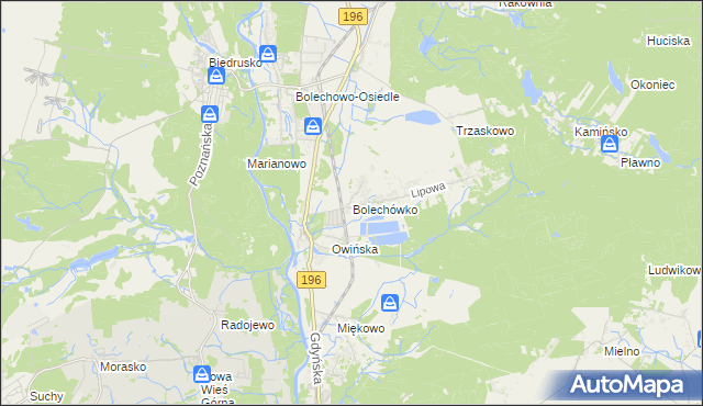 mapa Bolechówko, Bolechówko na mapie Targeo